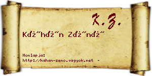 Káhán Zénó névjegykártya